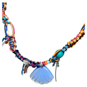 NEON TROPICAL BLUE GLOW SHELL ROCKSTAR NECKLACE Joie DiGiovanni Necklace Joie DiGiovanni