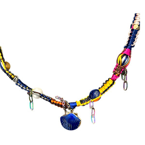 Enchanted Royal Blue Seashell Mermaid Rockstar Necklace Joie DiGiovanni Necklace Joie DiGiovanni