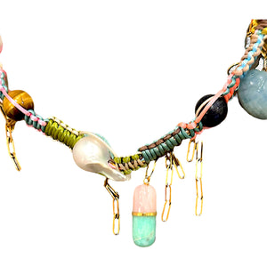 LUCKY PASTEL PILL POPPIN SCARAB CHARM ROCKSTAR CHOKER Joie DiGiovanni Necklace Joie DiGiovanni