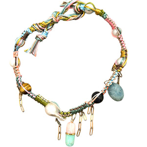 LUCKY PASTEL PILL POPPIN SCARAB CHARM ROCKSTAR CHOKER Joie DiGiovanni Necklace Joie DiGiovanni