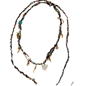 Rainbow Snow Tiger Leather Rockstar Necklace Joie DiGiovanni Necklace Joie DiGiovanni