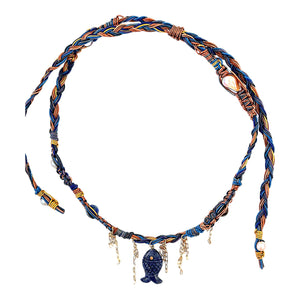 Dusk Ocean Deep Water Fish Leather Rockstar Necklace Joie DiGiovanni Necklace Joie DiGiovanni