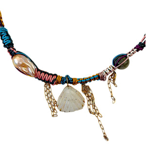 Under The Seashell Leather Rockstar Necklace Joie DiGiovanni Necklace Joie DiGiovanni