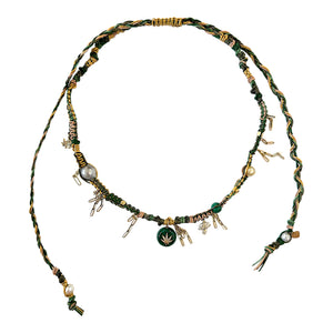 Malachite Diamond Dope Leather Rockstar Necklace Joie DiGiovanni Necklace Joie DiGiovanni