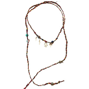 Rasta Rainbow Sapphire Diamond Pot Leaf Leather Rockstar Lariat Joie DiGiovanni Necklace Joie DiGiovanni