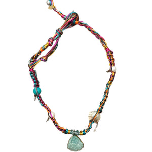 TROPICAL TURQUOISE NEON RAINBOW MERMAID ROCKER CHOKER Joie DiGiovanni Necklace Joie DiGiovanni