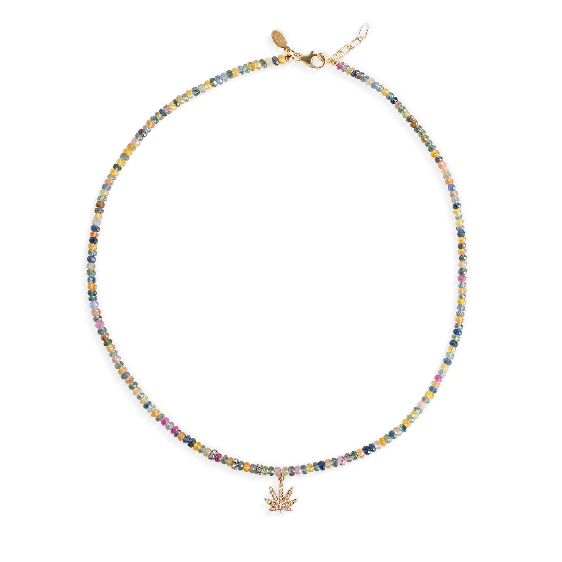 Rainbow Moonstone and Diamond Necklace - Amber Erin Jewelry